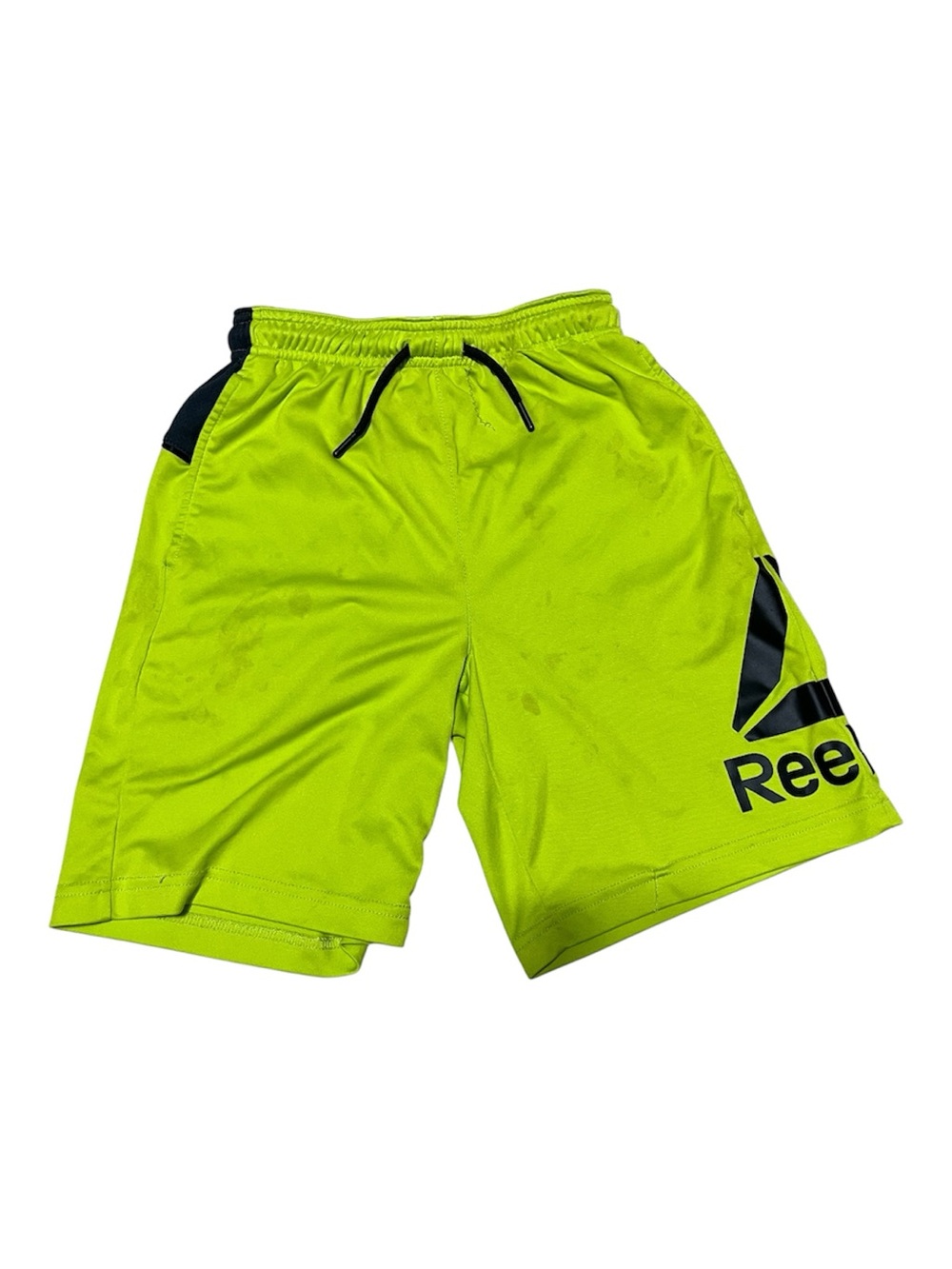 Reebok Neon Green and Black Boys' Athletic Shorts